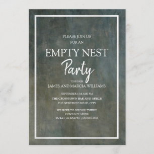 Grijze en zilveren uitnodiging voor een Empty Nest
