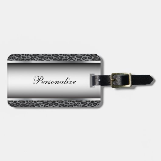 Grijze en zilverluipaard — Dierafdrukken | Persona Bagagelabel (Voorkant horizontaal)
