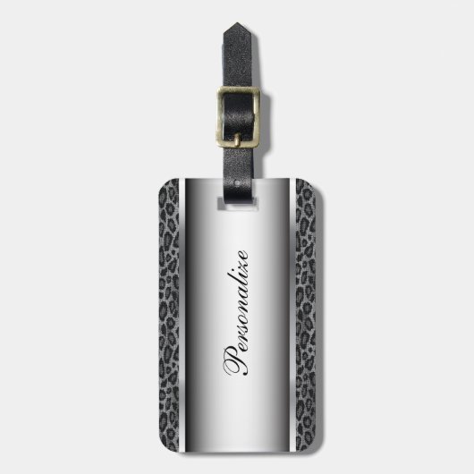 Grijze en zilverluipaard — Dierafdrukken | Persona Bagagelabel (Voorkant verticaal)