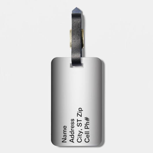 Grijze en zilverluipaard — Dierafdrukken | Persona Bagagelabel (Achterkant verticaal)