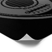 Grijze en zwarte akoestische gitaren Yin Yang Poster (Hoek)