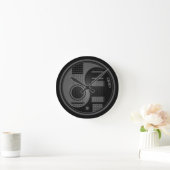 Grijze en zwarte akoestische gitaren Yin Yang Ronde Klok (Huis)