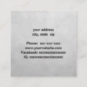 Grijze en zwarte bakstenen muur vierkante visitekaartje (Achterkant)