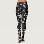 Grijze en zwarte bloem patroon leggings (Achterkant)