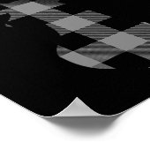 Grijze en zwarte Buffalo Plaid Flanel Christmas De Poster (Hoek)