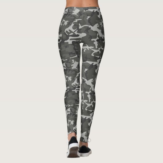 Grijze en zwarte Camo Tights Leggings (Achterkant)