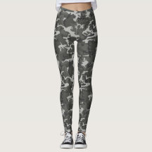 Grijze en zwarte Camo Tights