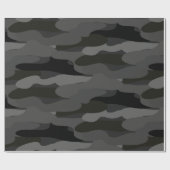 Grijze en zwarte Camouflage Cadeaupapier (Vlak)