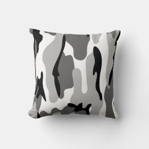 Grijze en zwarte Camouflage Omkeerbare Pillow Kussen