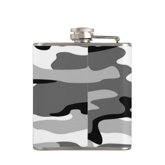 Grijze en zwarte camouflagefles heupfles (Achterkant)
