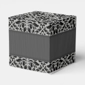 Grijze en zwarte Damashandgemaakte zeep Bedankdoosjes (Achterkant)