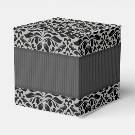 Grijze en zwarte Damashandgemaakte zeep Bedankdoosjes (Achterkant)