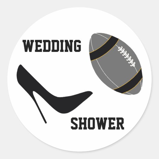 Grijze en zwarte Football — Derde envelopzegel Ronde Sticker (Voorkant)