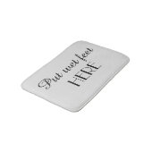 Grijze en zwarte grappige puinvoets hier badmat (Gekanteld)