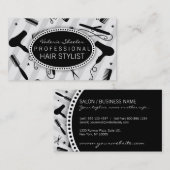 Grijze en zwarte haarsalon visitekaartje (Voorkant / Achterkant)