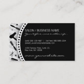Grijze en zwarte haarsalon visitekaartje (Achterkant)