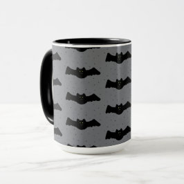 Grijze en zwarte Halloween vleermuizen Mok
