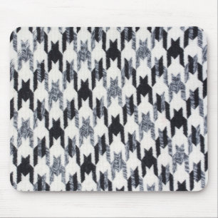 Grijze en zwarte Houndstooth Modern Fabric Texture Muismat