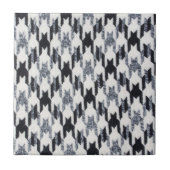 Grijze en zwarte Houndstooth Modern Fabric Texture Tegeltje (Voorkant)
