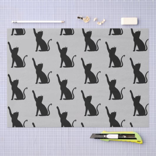 Grijze en Zwarte Katten Tissuepapier (Craft)