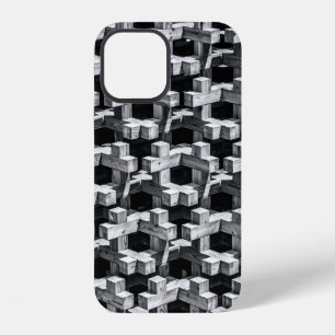 Grijze en zwarte kruis iPhone 12 hoesje