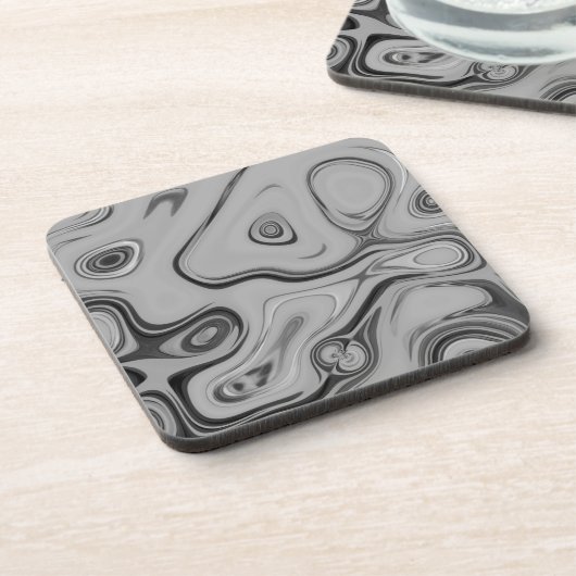 Grijze en zwarte neutraal kleuren bier onderzetter (Linkerzijde)