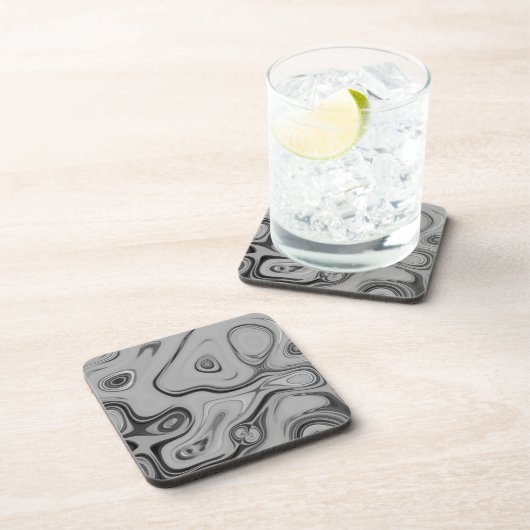 Grijze en zwarte neutraal kleuren bier onderzetter (Rechterzijde)