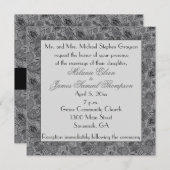 Grijze en zwarte Paisley Wedding Kaart (Voorkant / Achterkant)