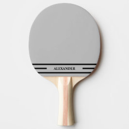 Grijze en Zwarte Ping Pong Paddle Met Initialen Tafeltennisbatje