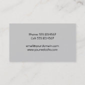 Grijze en zwarte profielkaart visitekaartje (Achterkant)