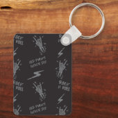 grijze en zwarte rokstenen sleutelhanger (Achterkant)