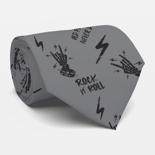grijze en zwarte rokstenen stropdas (Opgerold)