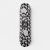 Grijze en zwarte schedelkoppen - Monogram Persoonlijk Skateboard (Voorkant)