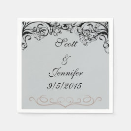 Grijze en zwarte servetten