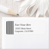 Grijze en zwarte strepen Aangepaste Adresetiketten Etiket (Insitu)