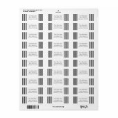 Grijze en Zwarte Strepen Aangepaste Adreslabels Etiket (Full Sheet)