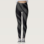 Grijze en zwarte strepen leggings (Voorkant)