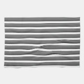 Grijze en Zwarte Strepen op de Witte Handdoeken (Horizontaal)
