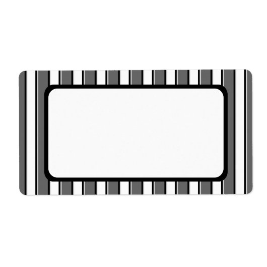 Grijze en Zwarte Strepen op Wit Etiket (Voorkant)