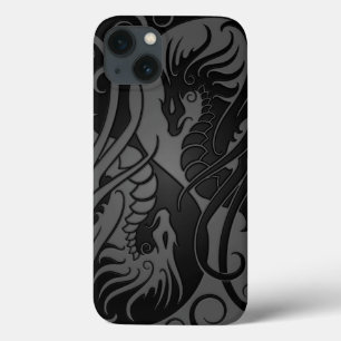 Grijze en zwarte vliegers Yin Yang Dragons Case-Mate iPhone Case