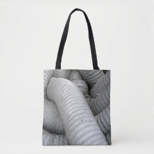 Grijze en zwarte wasbank tote bag