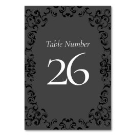 Grijze en zwarte Zwirl Gothic Wedding Kaart