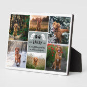 Grijze Engel Vleugels & Hond Paws Memorial Fotocol Fotoplaat (Zijkant)