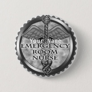 Grijze ER Verpleegster aangepaste naam knop Ronde Button 5,7 Cm