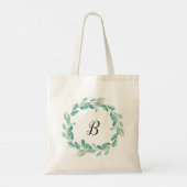 Grijze eucalyptus gepersonaliseerd tote bag (Achterkant)