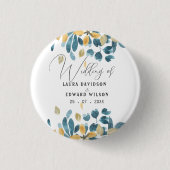 Grijze eucalyptus groene tuinpapier ronde button 3,2 cm (Voorkant)