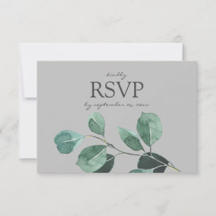 Grijze Eucalyptusblad met maaltijdopties RSVP-kaar RSVP Kaartje