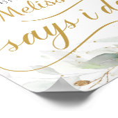 Grijze eucalyptusgoudbladeren aftelbord poster (Hoek)