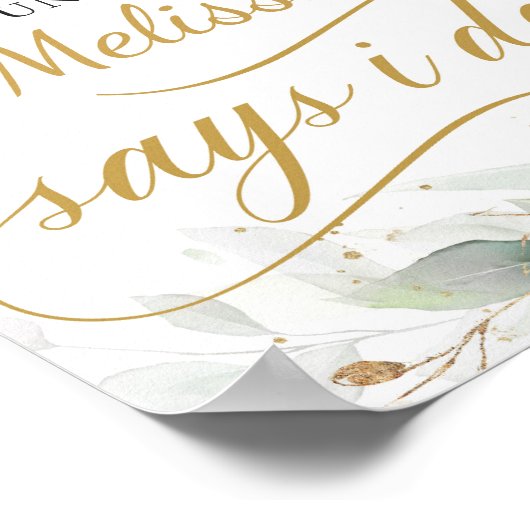 Grijze eucalyptusgoudbladeren aftelbord poster (Hoek)