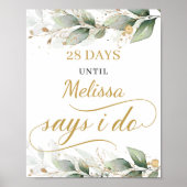 Grijze eucalyptusgoudbladeren aftelbord poster (Voorkant)